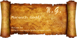 Maresch Godó névjegykártya